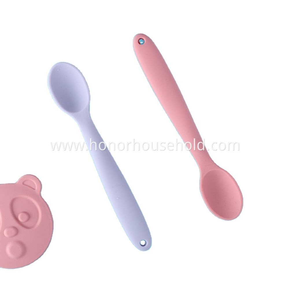 Baby feeding spoon Two small spoon for newborn water feeding silicone soft head spoon for children feeding tableware